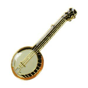 Banjo Enamel Pin - African American Bluegrass Country Folk Music Instrument NWT